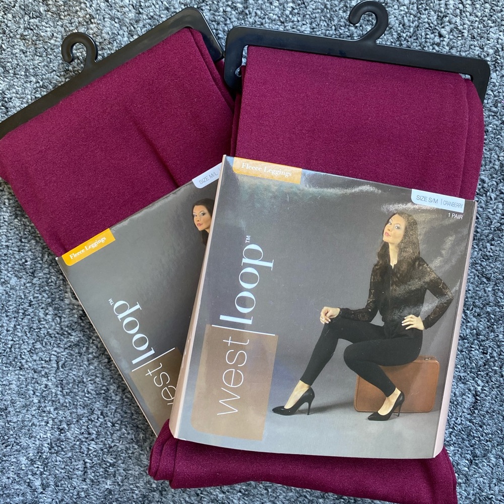 Burgundy Fleece Leggings